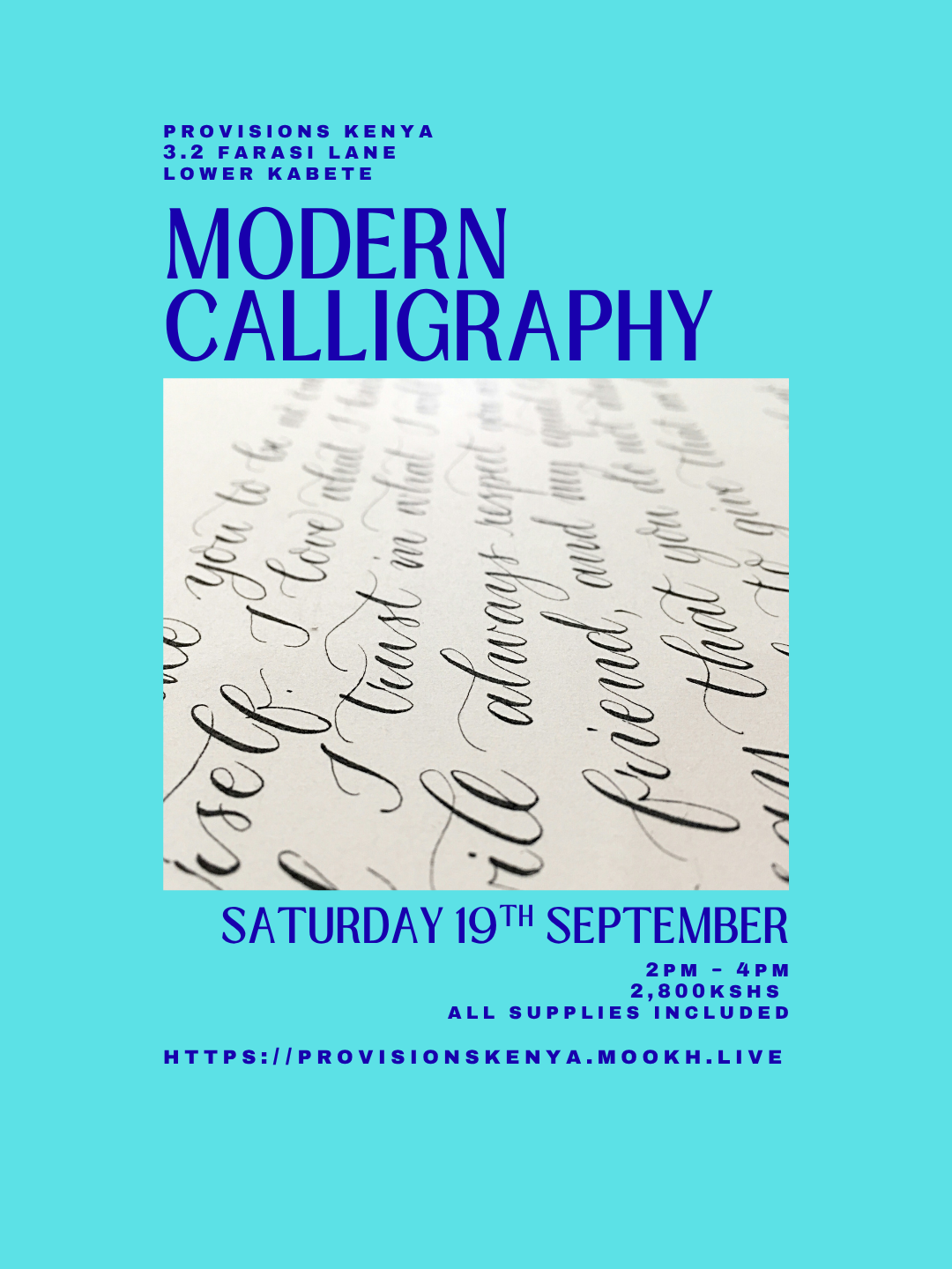 Poster for Modern Calligraphy Workshop