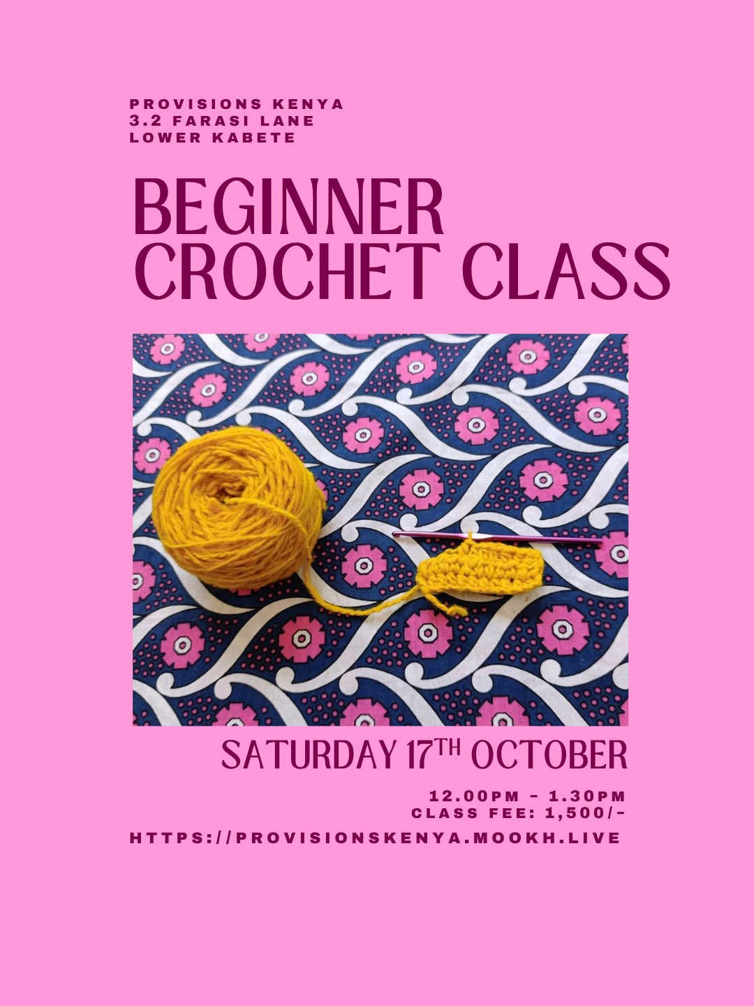 Beginner Crochet Class poster